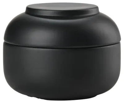 Produktbild von Keramiktopf mit Deckel, schwarz, Durchmesser 10 cm, Höhe 7,5 cm