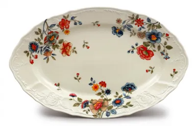 Produktbild von Thun 1794 Bernadotte, ovale Schale, 34 cm, Elfenbein, Blumen, Thun
