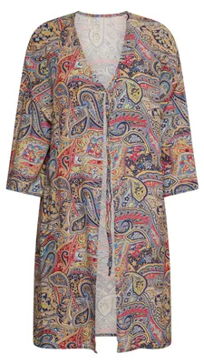 Obrázok produktu pre Dámske kimono HYPATE – tmavomodré s farebnými prvkami, L