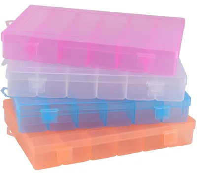 Aufbewahrungsbox 36 Fächer, 27x17x4 cm, Kunststoff, 4 Farben