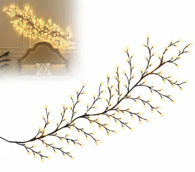 Produktbild von Zweige LED Lampe 96 LEDs, dekorative Tischleuchte mit 8 Lichtmodi, USB Betrieb und Fernbedienung, Stimmungslicht für Schlafzimmer und Flur
