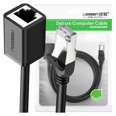 Immagine prodotto di Ugreen Nw112 Cavo di rete estensore Ethernet Rj45, Cat. 6, Ftp, con spina in metallo 1M, (nero)