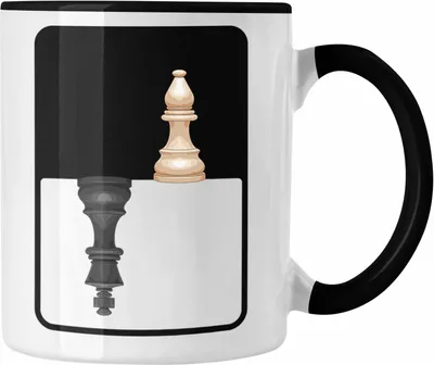 Produktbild von Trendation - Schach Geschenk Schachspieler Geschenkidee Tasse Schachfiguren Grafik (Schwarz)