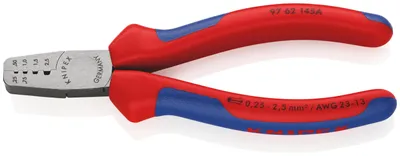 Produktbild von KNIPEX Crimpzange für Aderendhülsen 145 mm mit Mehrkomponenten-Hüllen poliert