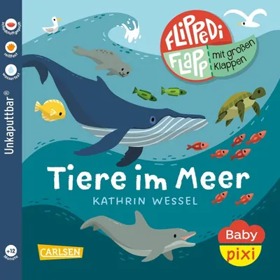 Immagine prodotto di Pixi|Carlsen Baby Pixi (unkaputtbar) 142: Flippediflapp: Tiere im Meer
