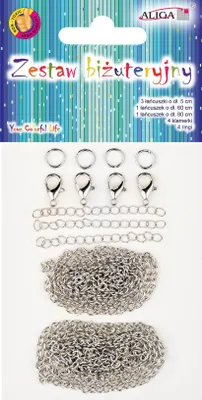 Imagen del producto de Kit creativo de joyería, mezcla de 13 elementos, plata, marca Aliga