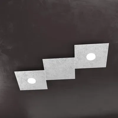 Immagine prodotto di Applique Moderna 3 Moduli Eccentric Metallo Foglia Argento 2 Luci Gx53