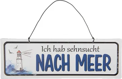 Produktbild von Clayre & Eef Textschild 30x10 cm Weiß Metall