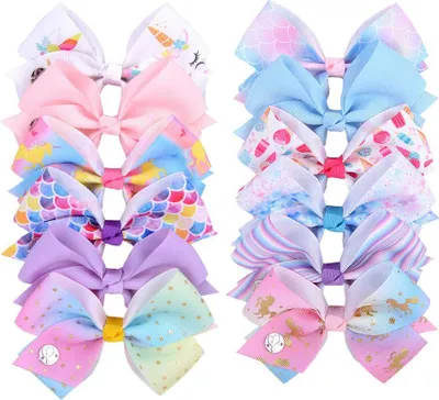 Produktbild von Haarelastiekchen 12 Stück Krokodilklemmen für Mädchen | Grosgrain Band Haaraccessoires