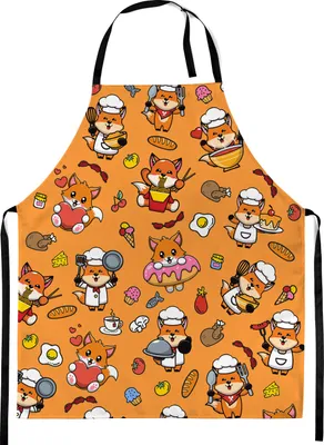 Produktbild von Kinderschürze, Kind Malschürze, Kunstkittel, Kochschürze, Apron, Werkschürze, Fullprint Motiv Fuchs Baby [074]