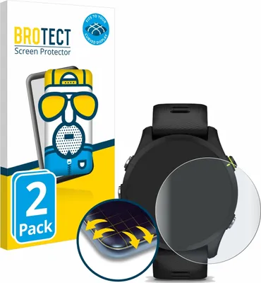 Produktbild von 2x BROTECT Fullscreen Schutzfolie für Garmin Forerunner 255 Music Displayschutz Folie Fullcover Matt Entspiegelungsfolie