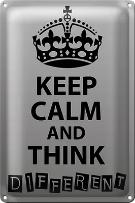 Produktbild von Blechschild Spruch 20x30cm Keep Calm think different