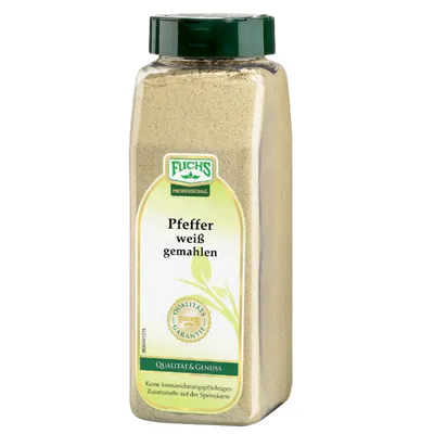 Immagine prodotto di Pepe bianco Fuchs macinato da bacche di pepe completamente mature 600g