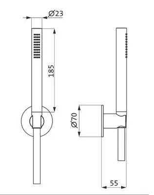 Produktbild von Herzbach LIVING SPA Wannenset Halter 70 rund Stabhandbrause 1600mm Edelstahl