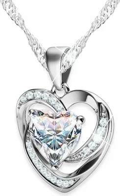 Immagine prodotto di Collana in argento con cristallo a forma di cuore bianco Cuore bianco ARGENTO 925
