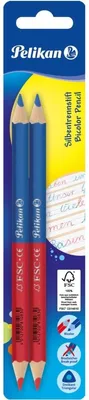 Produktbild von Silbentrennstift dick rot/blau VE=8x2 Stück Blister