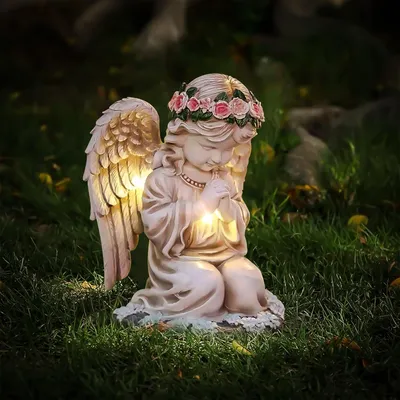 Solar-Fee-Figur mit LED, wetterfest, 1 Stück, 20x15 cm