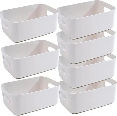 Immagine prodotto di Cestino portaoggetti in plastica con manici per bagno e cucina - Contenitore portaoggetti Grießene - Organizer - 25x18x10 cm