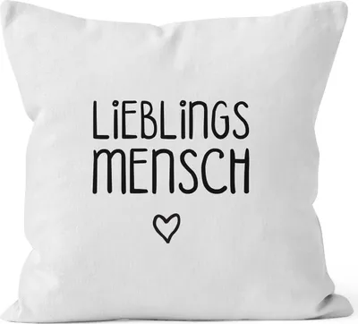 Produktbild von Lieblingsmensch Kissenbezug von MoonWorks® weiß unisize