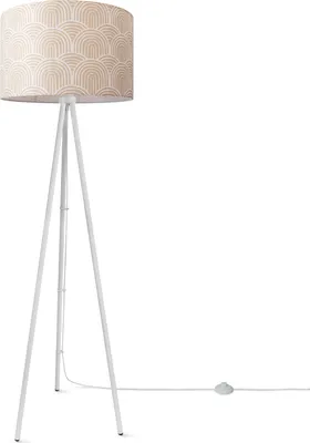 Produktbild von Stehlampe Wohnzimmer Lampenschirm Stoff Stehleuchte Leselampe Abstrakt Vintage