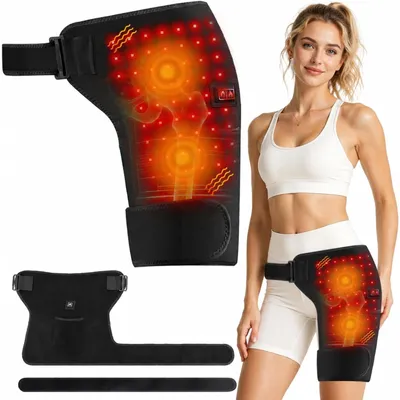 Produktbild von Rotlichttherapie-Gürtel für Hüfte & Oberschenkel mit Massage & Wärme, 105 LEDs (660/850nm), 3 Vibrationen, 3 Heizstufen, USB