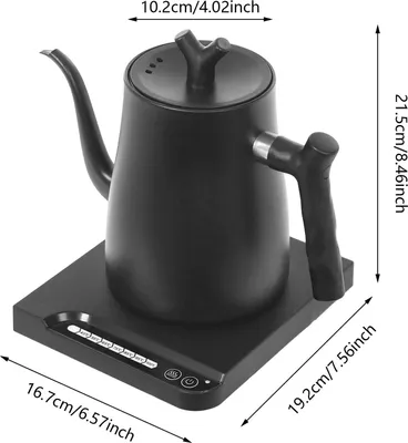 Obrázok produktu pre Elektrická rýchlovarná kanvica/kanvica na horúcu vodu – rýchlovarná kanvica 1 l – nerezová oceľ 304 – 220 V – 1000 W – regulácia teploty 45–100 °C – čierna