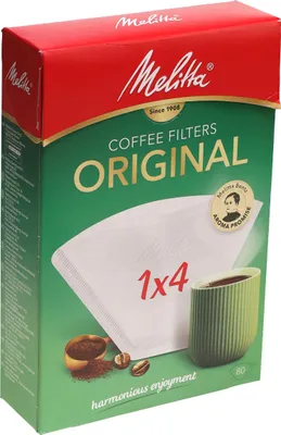 Produktbild von Melitta 6771380 Filtertüten Größe 1x4 für Kaffeemaschinen | 80 Stück