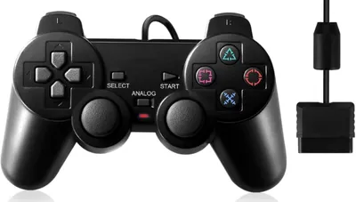 Productafbeelding van Bedrade Controller Compatibel met PS2 PS1 PSX, 1.8m, Zwart