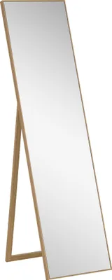 Produktbild von Großer Ganzkörperspiegel mit Ständer 40x150cm Freistehend Naturholz Design für Wohnzimmer & Schlafzimmer