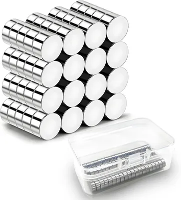 Obrázek produktu pro 80 kusů neodymových magnetů - 6 x 3 mm - Kulaté magnety - Extrémně silné - Vhodné pro lednici, fotografie, tvoření, magnetické tabule