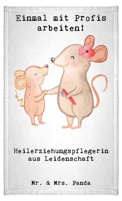Produktbild von Mr. & Mrs. Panda Handtuch Heilerziehungspflegerin Leidenschaft - Weiß - Geschenk, Lustig, Heilerziehungspfleger, Klein, Frotteetuch, gäste wc, badezimmer, Ausbildung