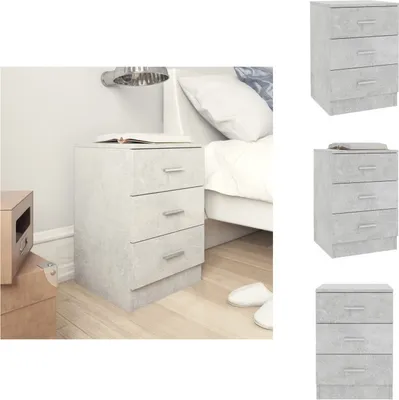Zdjęcie produktu dla vidaXL Stolik nocny betonowy szary 38x35x56 cm materiał drewnopochodny - Stoliki nocne