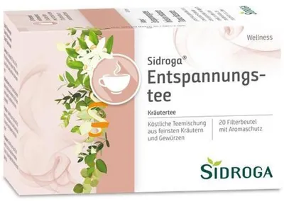 Zdjęcie produktu dla Sidroga Entspannungstee, Herbata ziołowa, 35 g, Anyż, Kardamon, Cynamon, Imbir, Honeybush, Cytryna, Pomarańczowy, Werbena, 1,75 g, 20 szt.