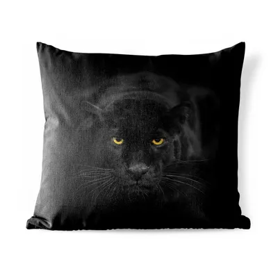 Obrázek produktu pro MuchoWow® Vnější polštář - Panther - černá - žlutá -60x60 cm- Odolnost proti povětrnostním vlivům - polštář do obývacího pokoje