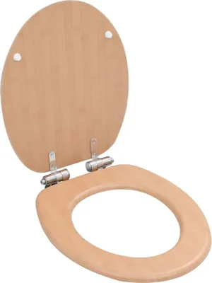 Produktbild von vidaXL Toilettensitze 2 Stk. mit Soft-Close-Deckel MDF Bambus-Design