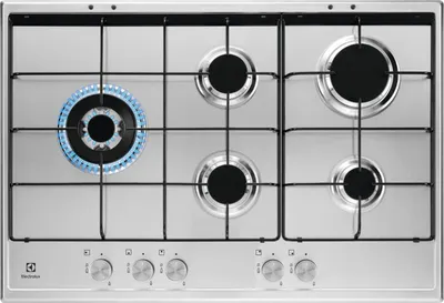 Image de Electrolux KGS7564SX Acier inoxydable Encastré 74 cm Gaz 5 brûleurs