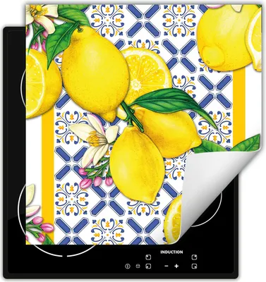 Produktbild von DarHaus Herdabdeckplatte 60x52 cm Anti Rutsch Matte Aufrollbar, mosaik - Zitrone