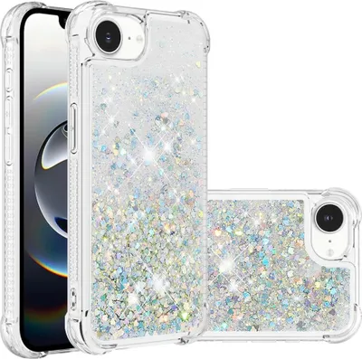Produktbild von iPhone 16e / 17e Hülle - Coverup Liquid Glitzer Back Cover - Silber