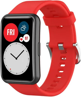 Produktbild von Strap-it Huawei Watch Fit New Silikonarmband (Rot)