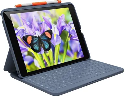Obrázok produktu pre Logitech Rugged Lite - Tastatur und Foliohülle - kabellos - Bluetooth LE - Classic Blue - für Apple 10,2-palcový iPad (7. Generation, 8. Generation, 9. Generation)