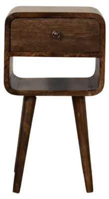 Produktbild von Artisan Furniture Abgerundeter Nachttisch mit offenem Regal aus Massivholz