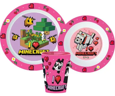 Produktbild von Minecraft Minecraft Girls Geschirrset Mikroplastik mit Becher 260ml