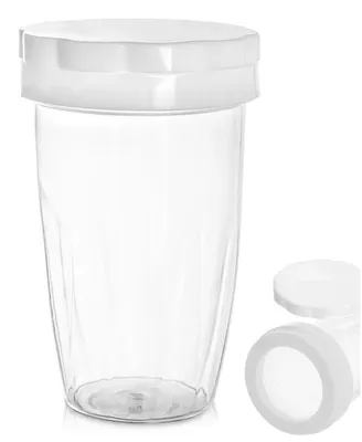 Obrázok produktu pre Nádoba s sitkom na práškový cukor a škoricu – dávkovač – 250 ml – plast – biela farba –  LFGB