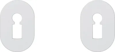 Two keyhole escutcheons are shown against a white background.