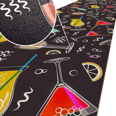 Produktbild von Küchenläufer ATLANTA Läufer Flurläufer Teppichläufer Cocktail Bar Schwarz 48x100cm
