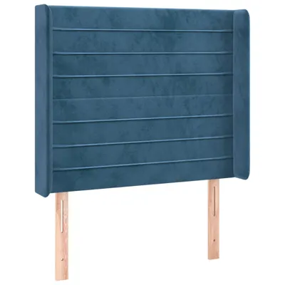 Produktbild von Kopfteil mit Ohren Dunkelblau 93x16x118/128 cm Samt