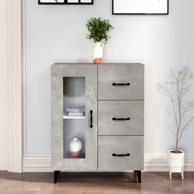 Image de vidaXL Sideboard gris béton 69,5x34x90 cm Bois composite