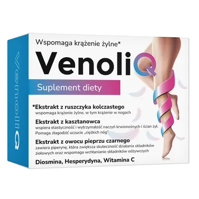 Zdjęcie produktu dla BioceriQ VenoliQ 60 kaps. suplement diety wspierający krążenie i zdrowie naczyń krwionośnych