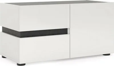 Image de Seul - Meuble d'entrée, 80x38x42h cm Blanc brillant, 2 tiroirs  Italy