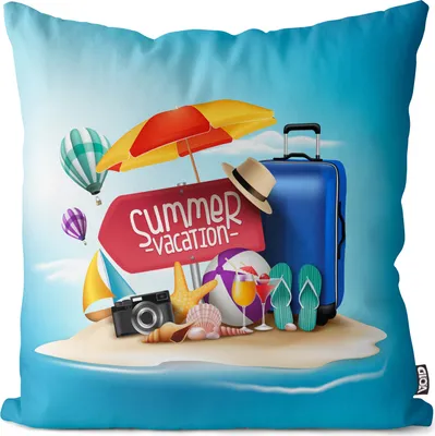 Produktbild von VOID Urlaubsgepäck Strand Meer Kissenbezug Kissenhülle Sofakissen Kissen Deko Outdoor-Kissen Dekokissen